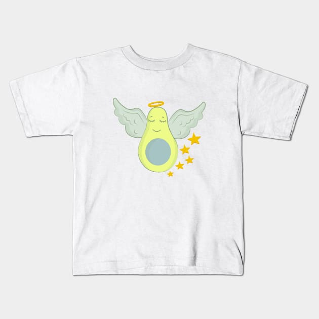 Avocado Angel Kids T-Shirt by novaya